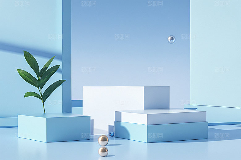 夏日清新产品明亮电商背景
