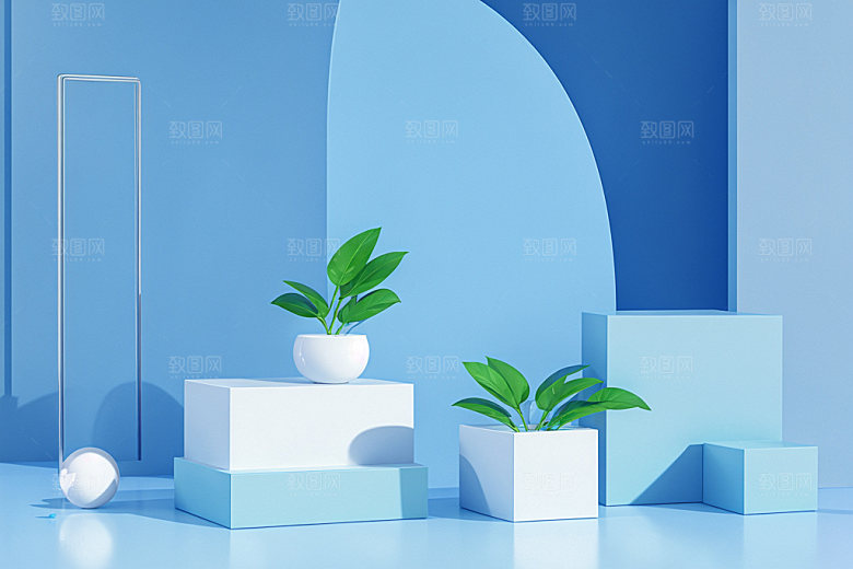 夏日清新化妆品简洁电商背景