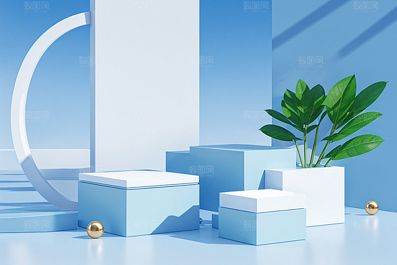 夏日清新产品INS风电商背景