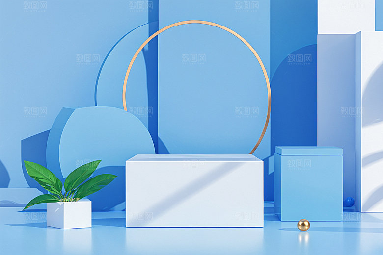 夏日清新高端产品电商背景