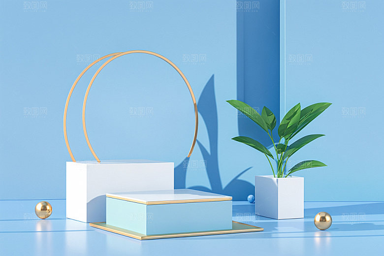 夏日清新INS风化妆品电商背景