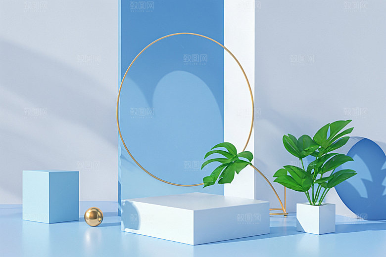 夏日清新高端清爽电商背景