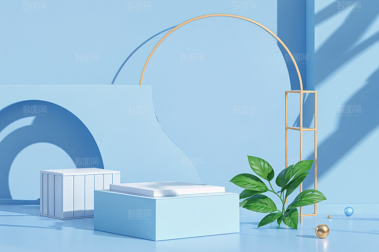 夏日清新产品化妆品电商背景
