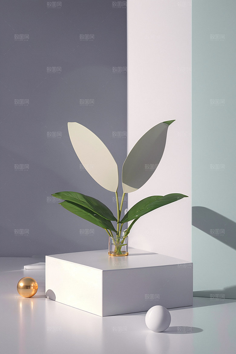 夏日清新化妆品高端电商背景