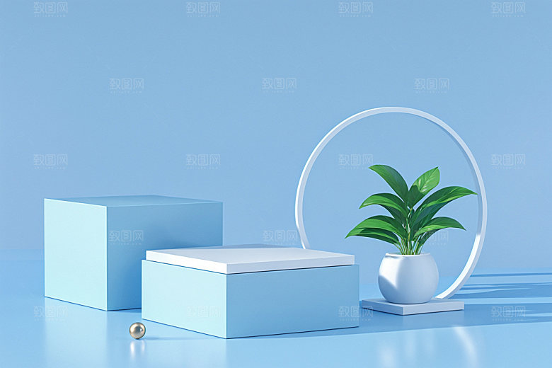 夏日清新产品明亮电商背景