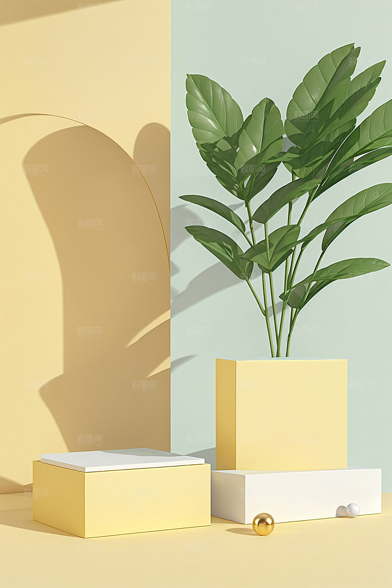 夏日清新产品明亮电商背景