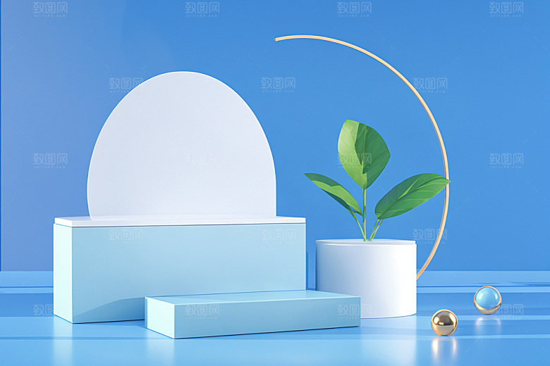 夏日清新化妆品明亮电商背景