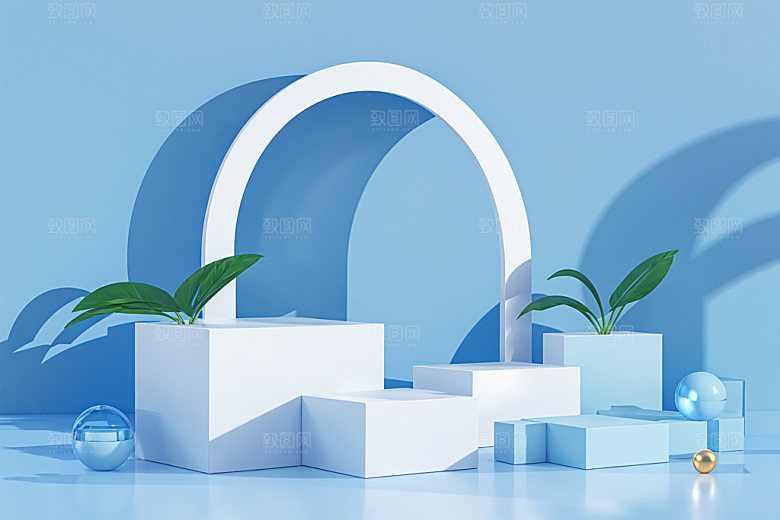 夏日清新产品化妆品电商背景