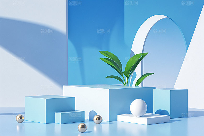 夏日清新高清质感电商背景