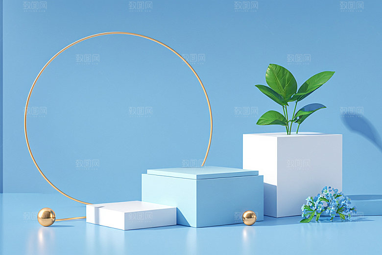 夏日清新化妆品高端电商背景