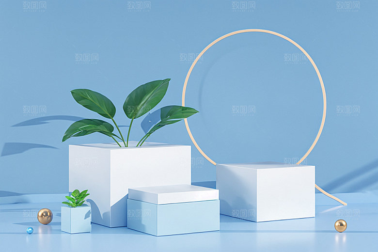 夏日清新化妆品INS风电商背景