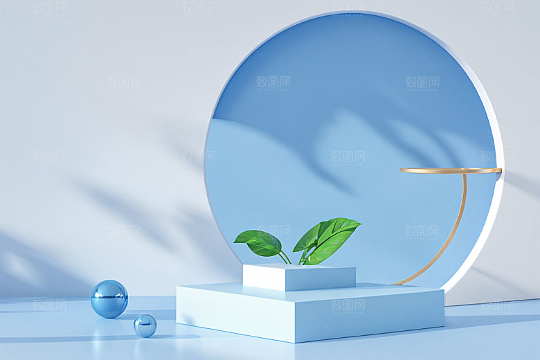 夏日清新质感清爽电商背景