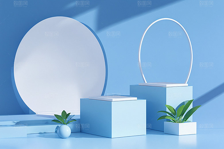 夏日清新产品INS风电商背景
