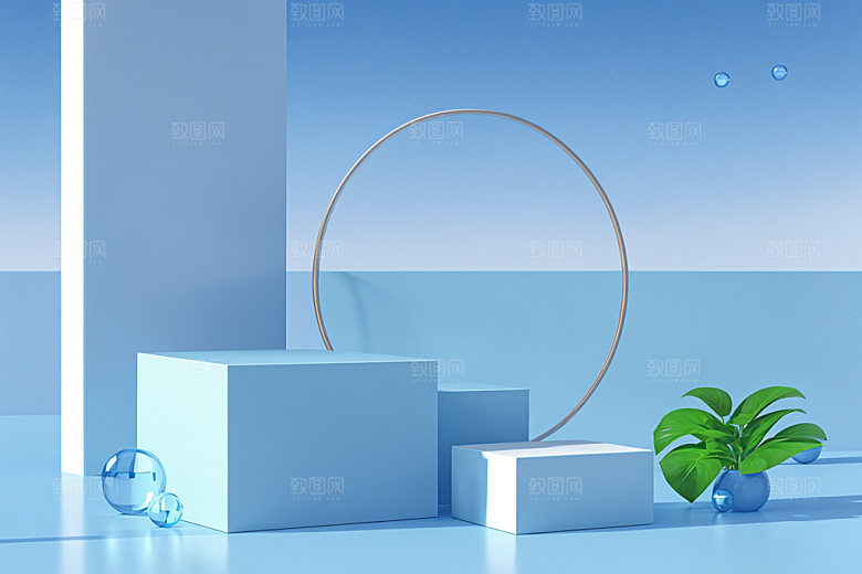 夏日清新产品INS风电商背景