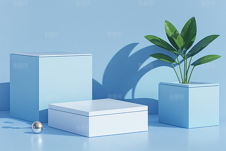 夏日清新清爽明亮电商背景