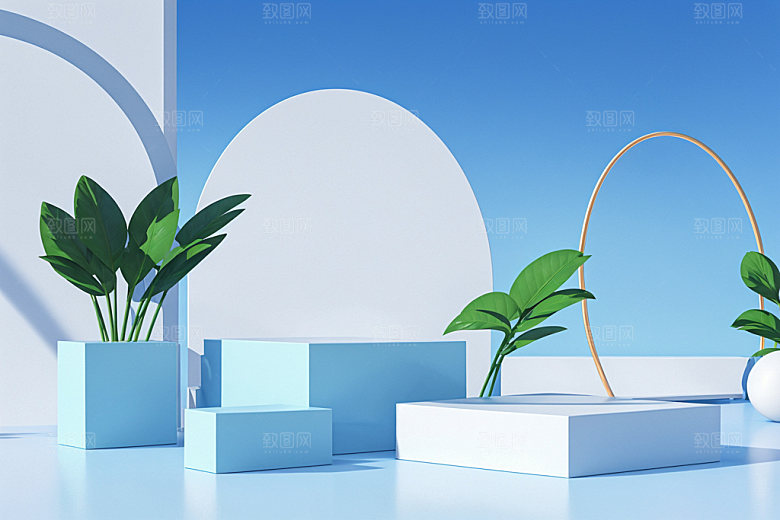 夏日清新高清高端电商背景