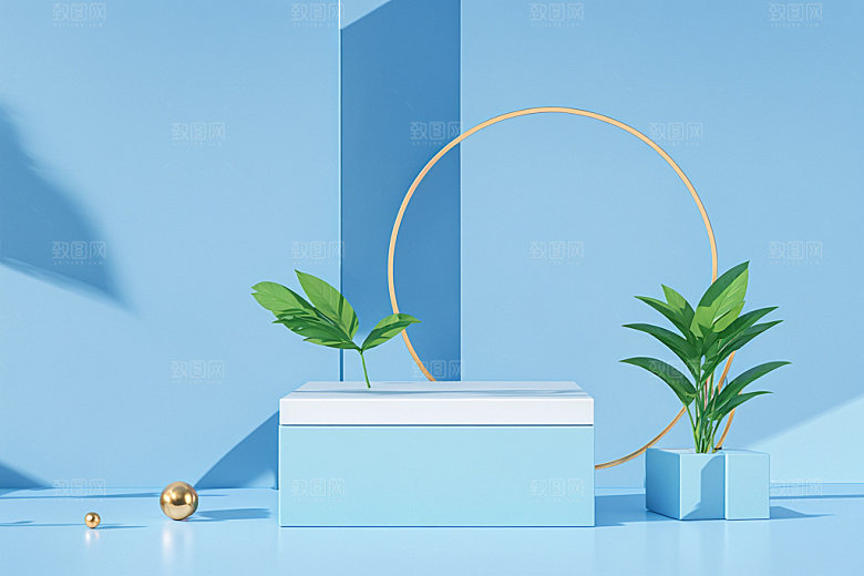 夏日清新产品清爽电商背景