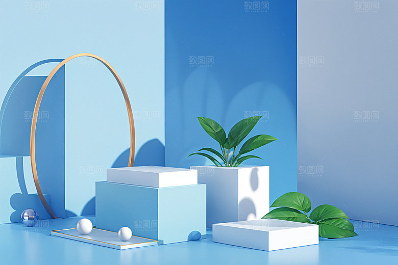 夏日清新清爽高端电商背景