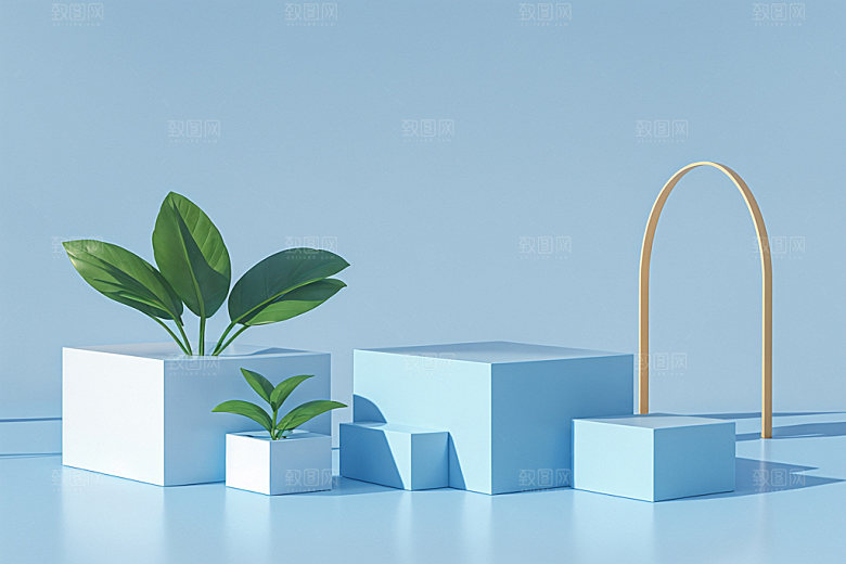 夏日清新清爽产品电商背景