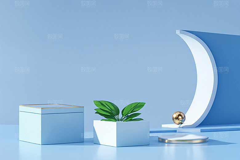 夏日清新产品明亮电商背景