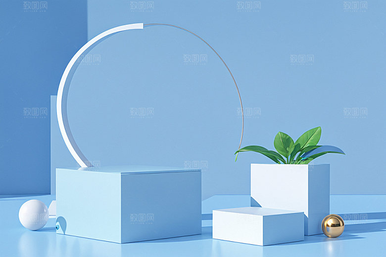 夏日清新产品高端电商背景