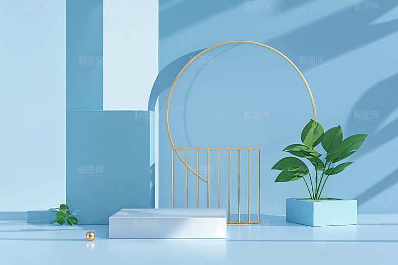 夏日清新清爽化妆品电商背景