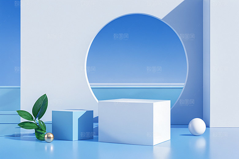 夏日清新明亮高端电商背景