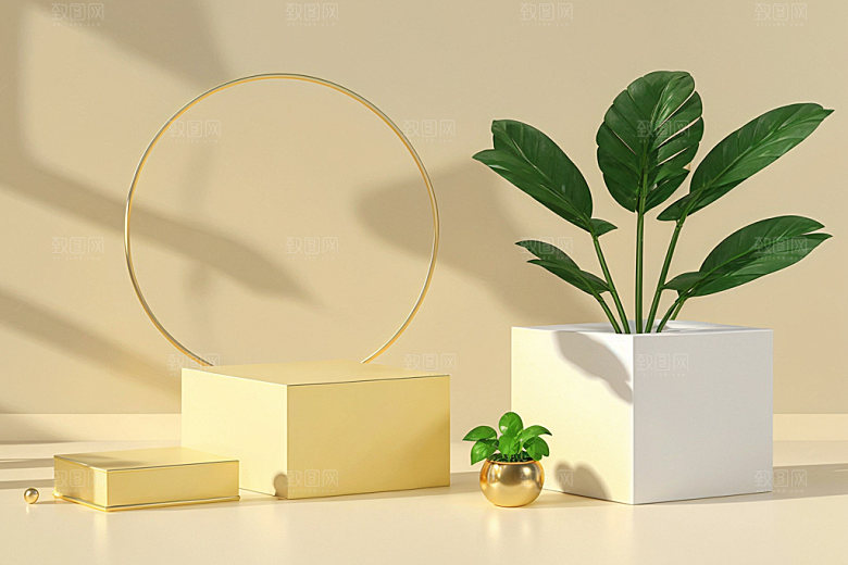 夏日清新产品明亮电商背景