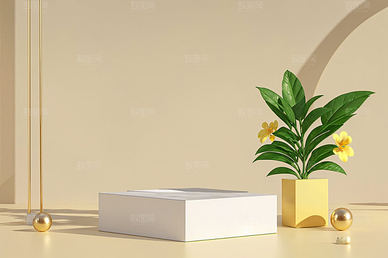 夏日清新高端产品电商背景