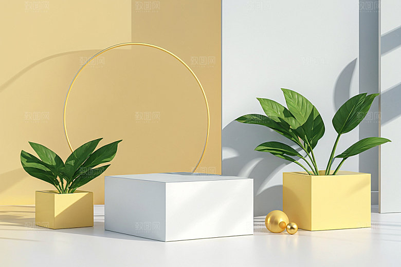 夏日清新明亮产品电商背景