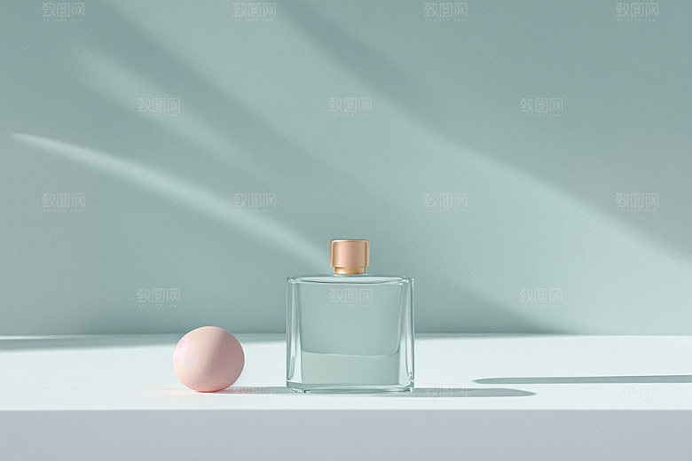 夏日清新化妆品简洁电商背景