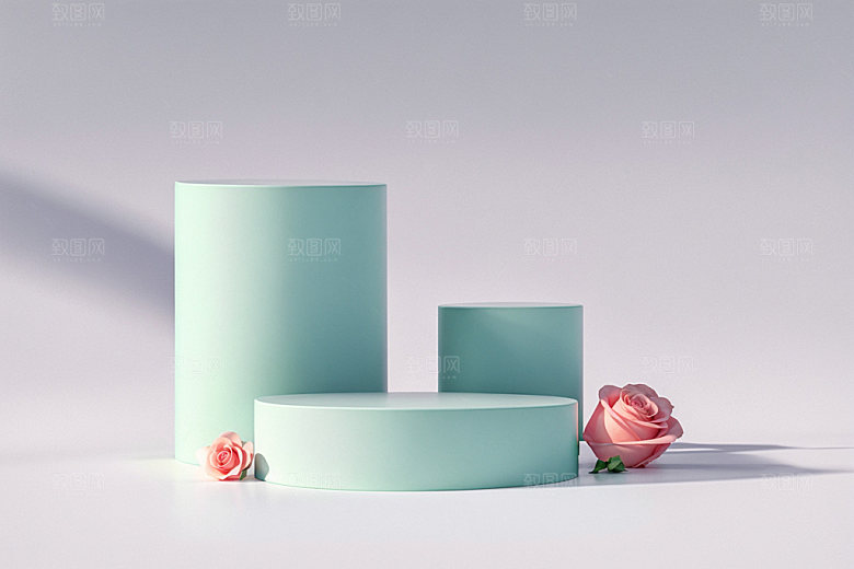 夏日清新化妆品简洁电商背景