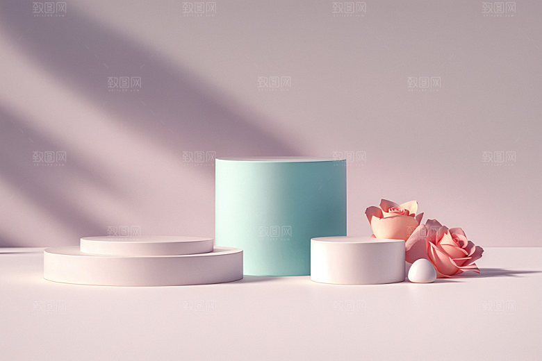 夏日清新INS风化妆品电商背景