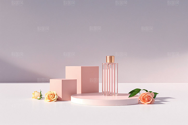 夏日清新高清化妆品电商背景