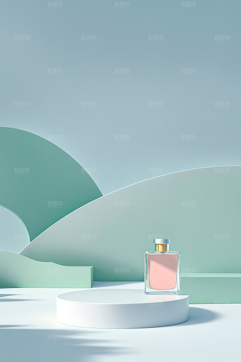 夏日清新明亮化妆品电商背景