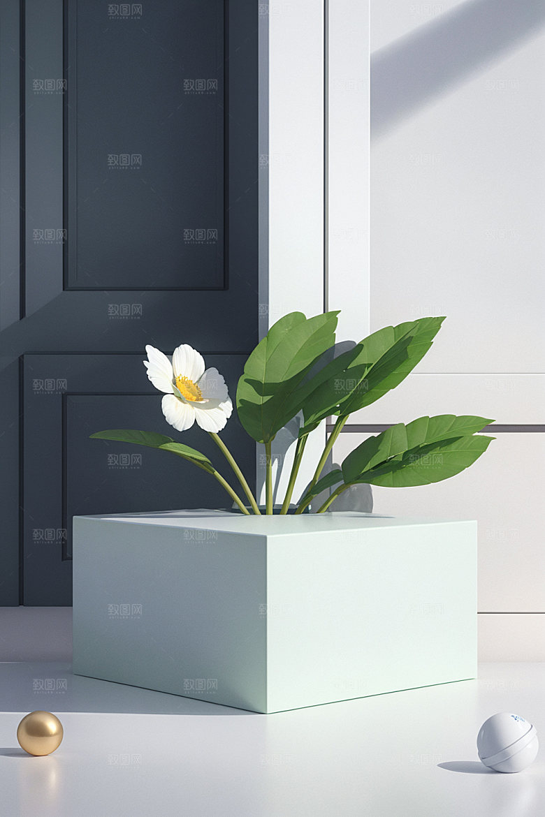 夏日清新产品化妆品电商背景