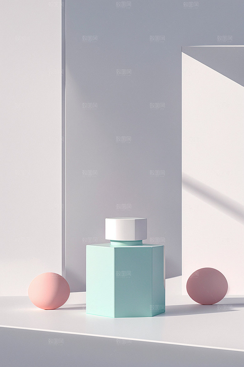 夏日清新产品明亮电商背景