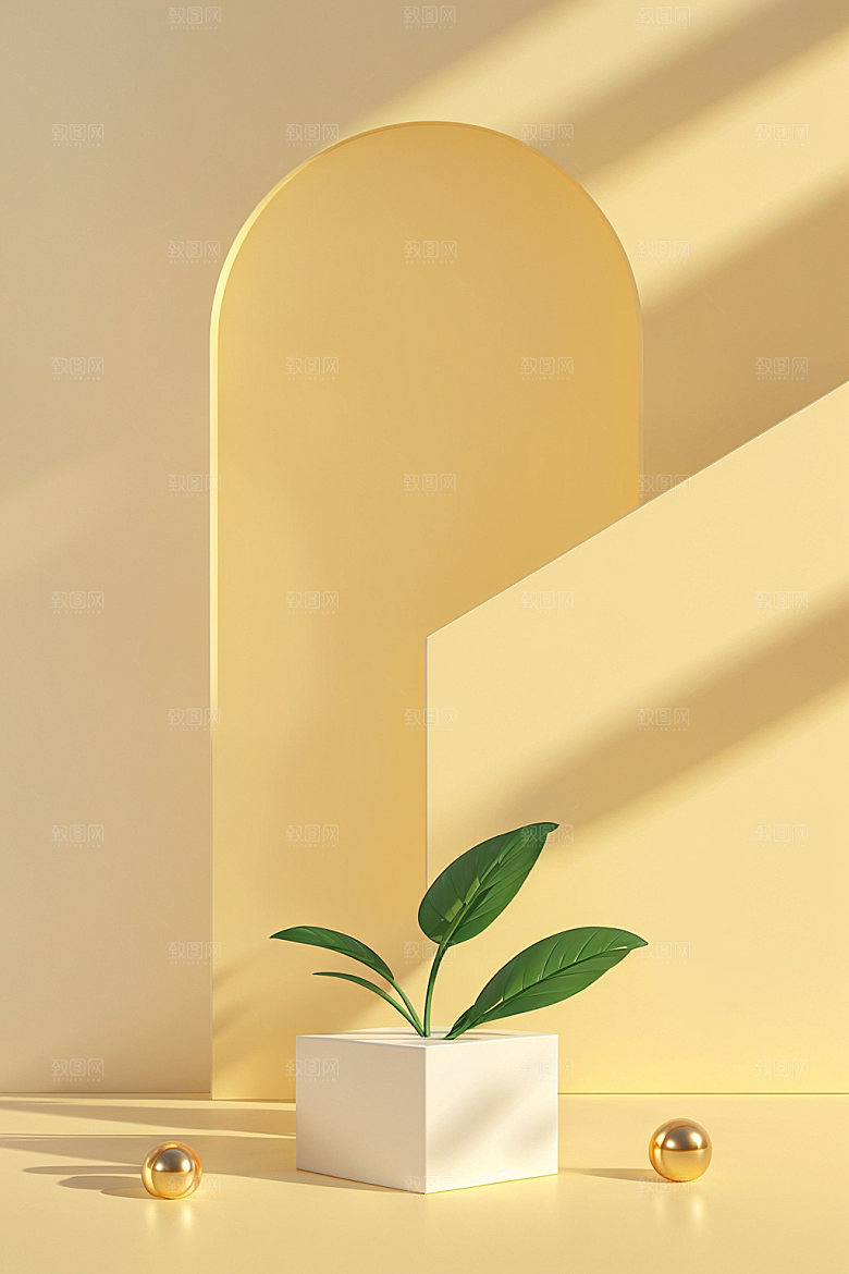夏日清新简洁展台电商背景
