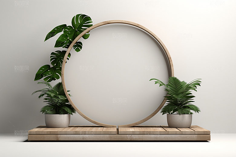 电商展台淘宝立体背景图