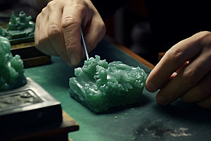 雕刻雕花手艺摄影图