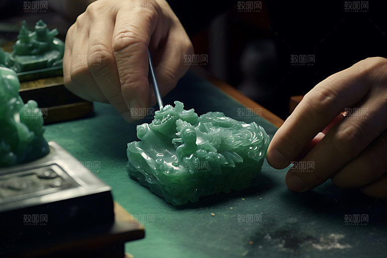 雕刻雕花手艺摄影图