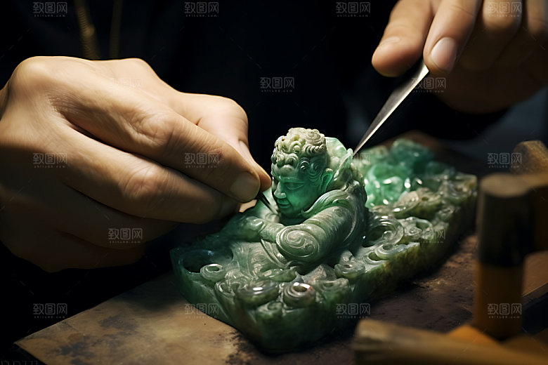 雕刻手艺雕花摄影图
