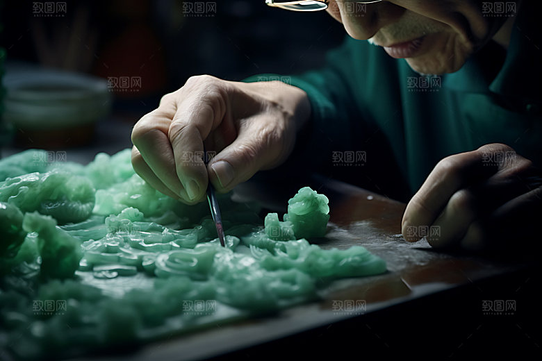 雕刻高清匠人摄影图