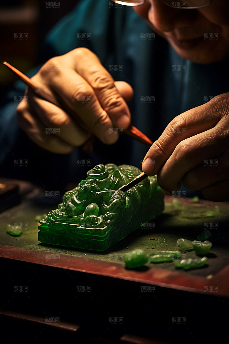 雕刻雕花手艺摄影图