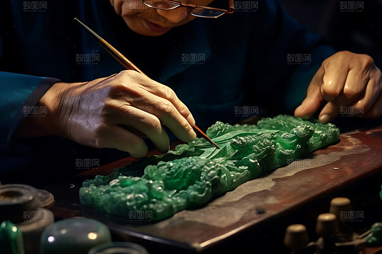 雕刻匠人高清摄影图