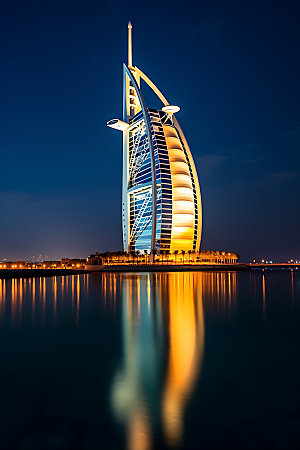 迪拜建筑风光摄影图
