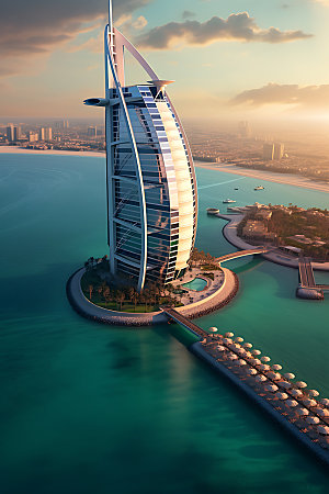 迪拜城市建筑摄影图