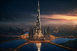 迪拜建筑旅游摄影图