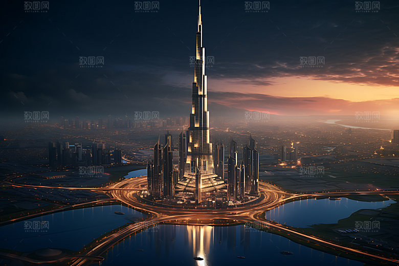 迪拜建筑旅游摄影图