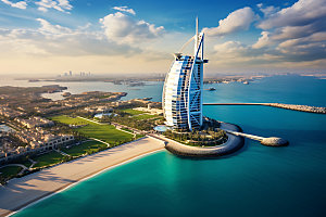 迪拜风光地标摄影图